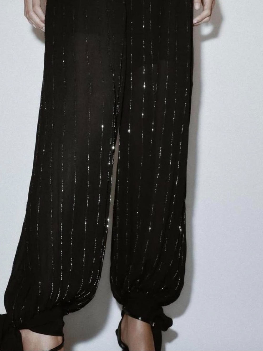 Zara Black Halter Top with Wide-Leg Pants Set
